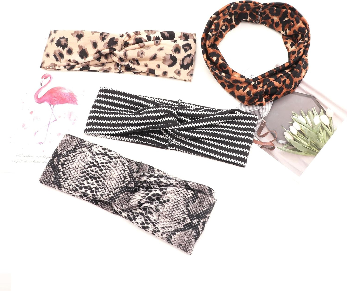 DRESHOW 8 Pack Headbands for Women Yoga Knotted Headbands Elastic Criss Cross Hair Accessories Sports Head Wrap Non Slip