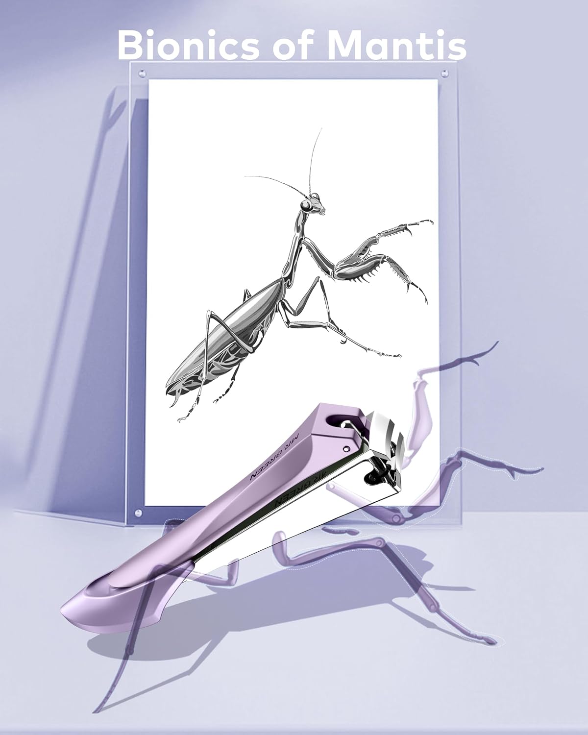 MR.GREEN Nail Clippers with Nail File,Anti Splash Nail Clipper Set for Thick Nails,Medical Grade Stainless Steel Professional Nail Cutter,Sharp and Durable fingernail Clipper for Men and Women(Purple)