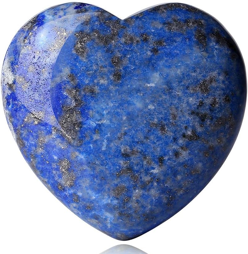 MAIBAOTA 60 mm Lapis Lazuli Crystal Large Heart Love Stone Healing Crystals Heart Stone for Women Natural Reiki Gemstone Polished Heart Shaped Rocks Meditation