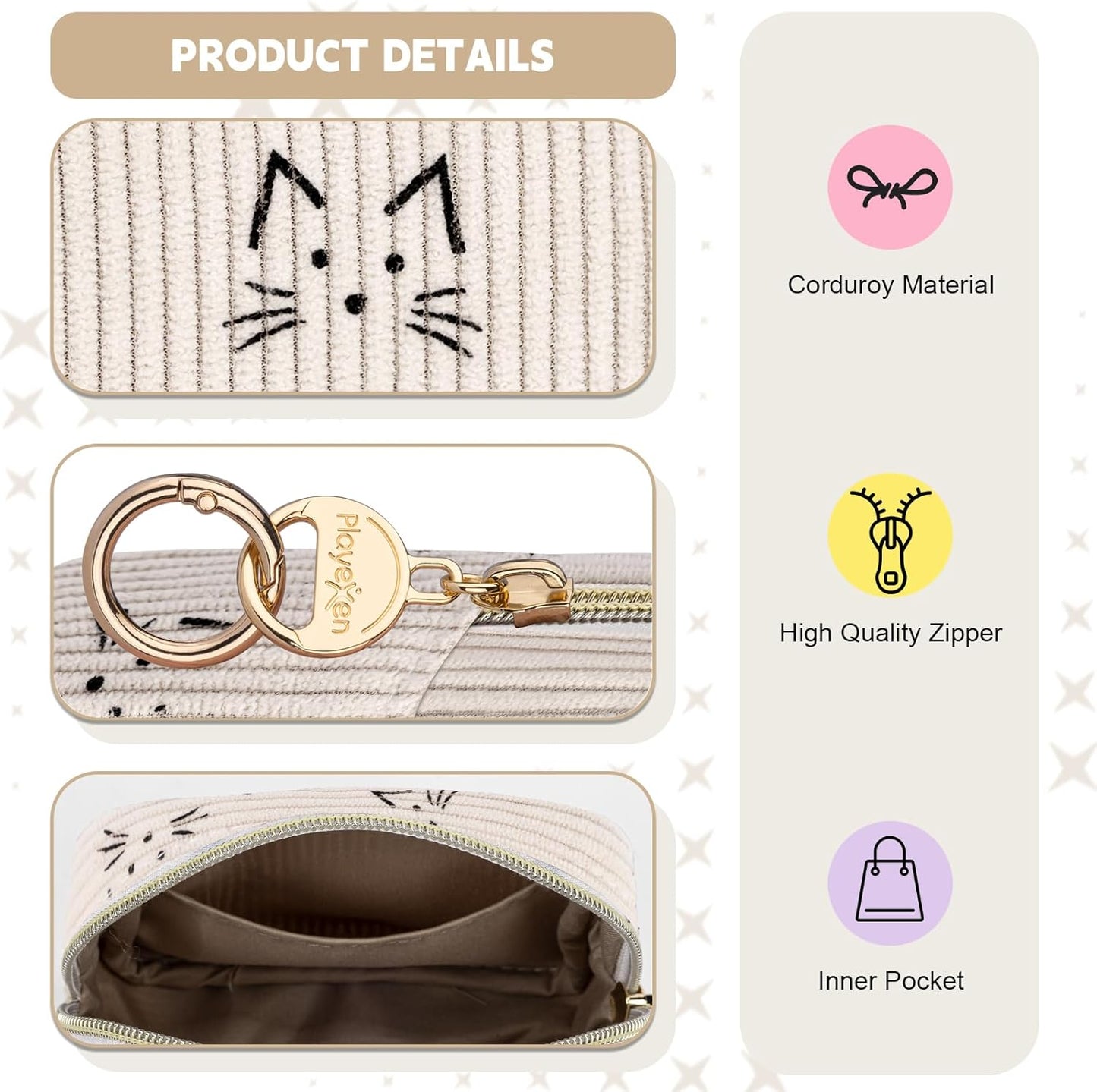 Period Bag for Teen Girls, Corduroy Cute Sanitary Napkin Storage Bag, Menstrual Pad Bag Tampon Holder for Purse