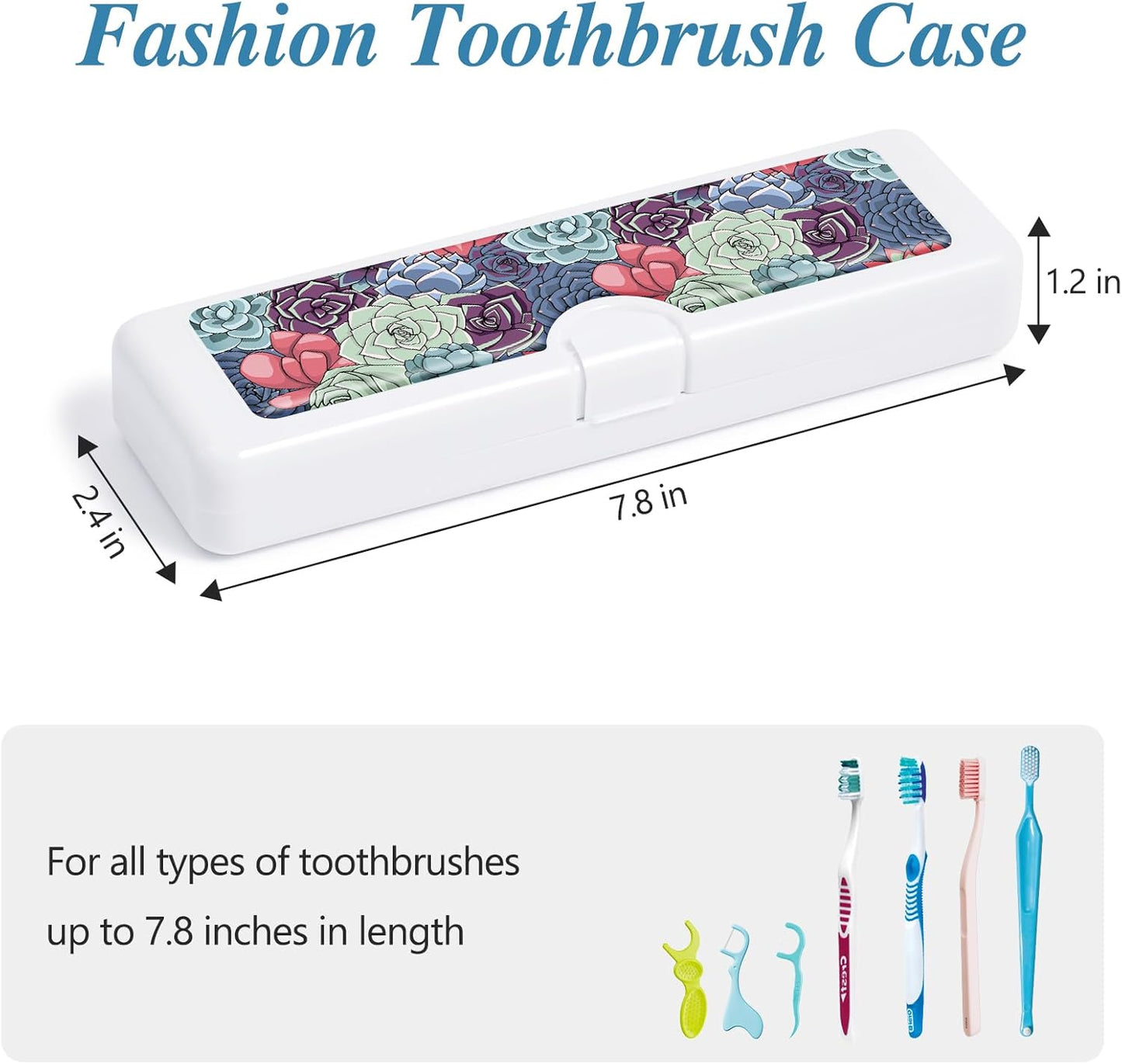 Toothbrush Travel Case - Colorful Pattern, Holder and Covers for Toothbrushes, Includes Tongue Scraper Case