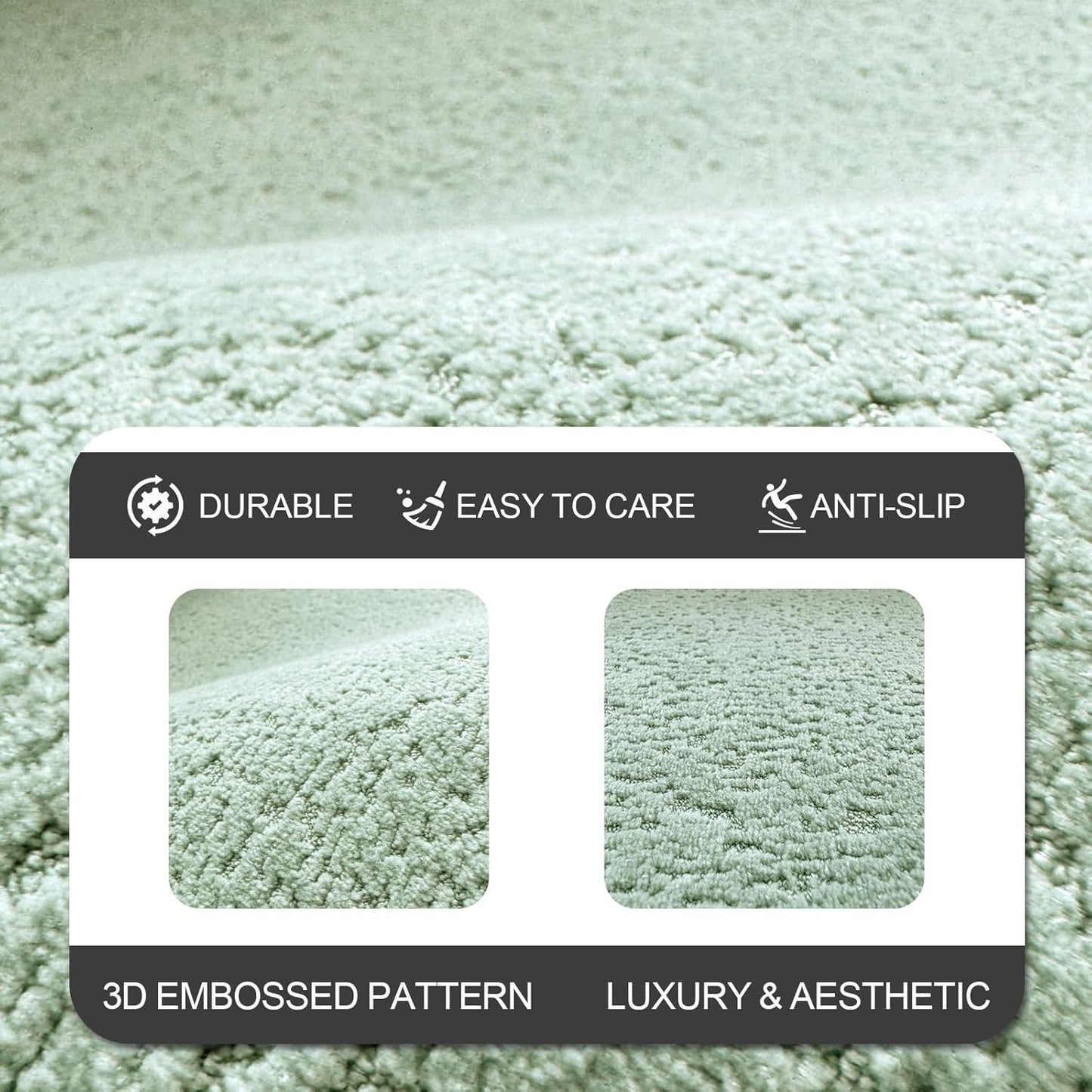 Bathroom Runner Rugs, Thin Absorbent Non-Slip Bath Mat, Quick Dry Low Pile Mats for Bathroom Floor Front of Bathtub,Shower Room,Sink,24"×60",Sage Green