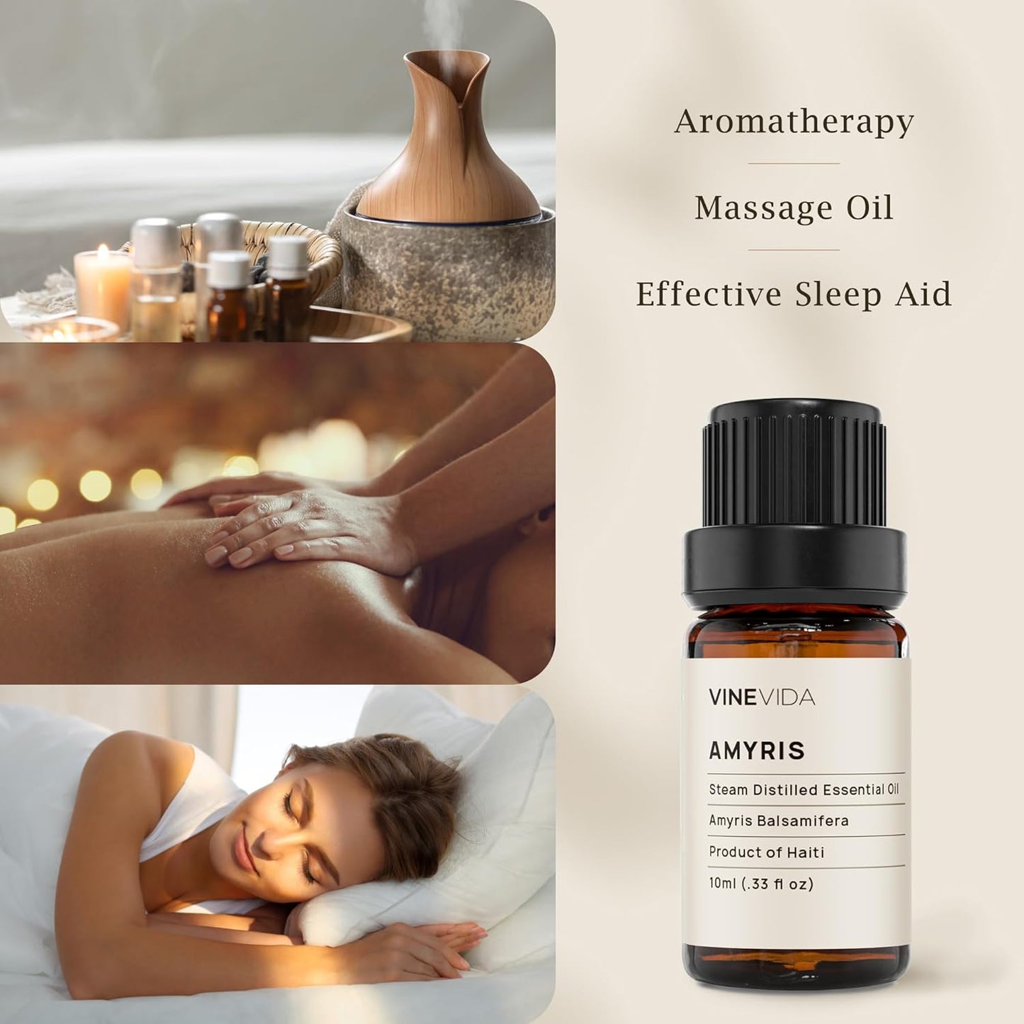 VINEVIDA Amyris Essential Oil - Undiluted, 10 mL - DIY Candle Scents, Safe for Skin