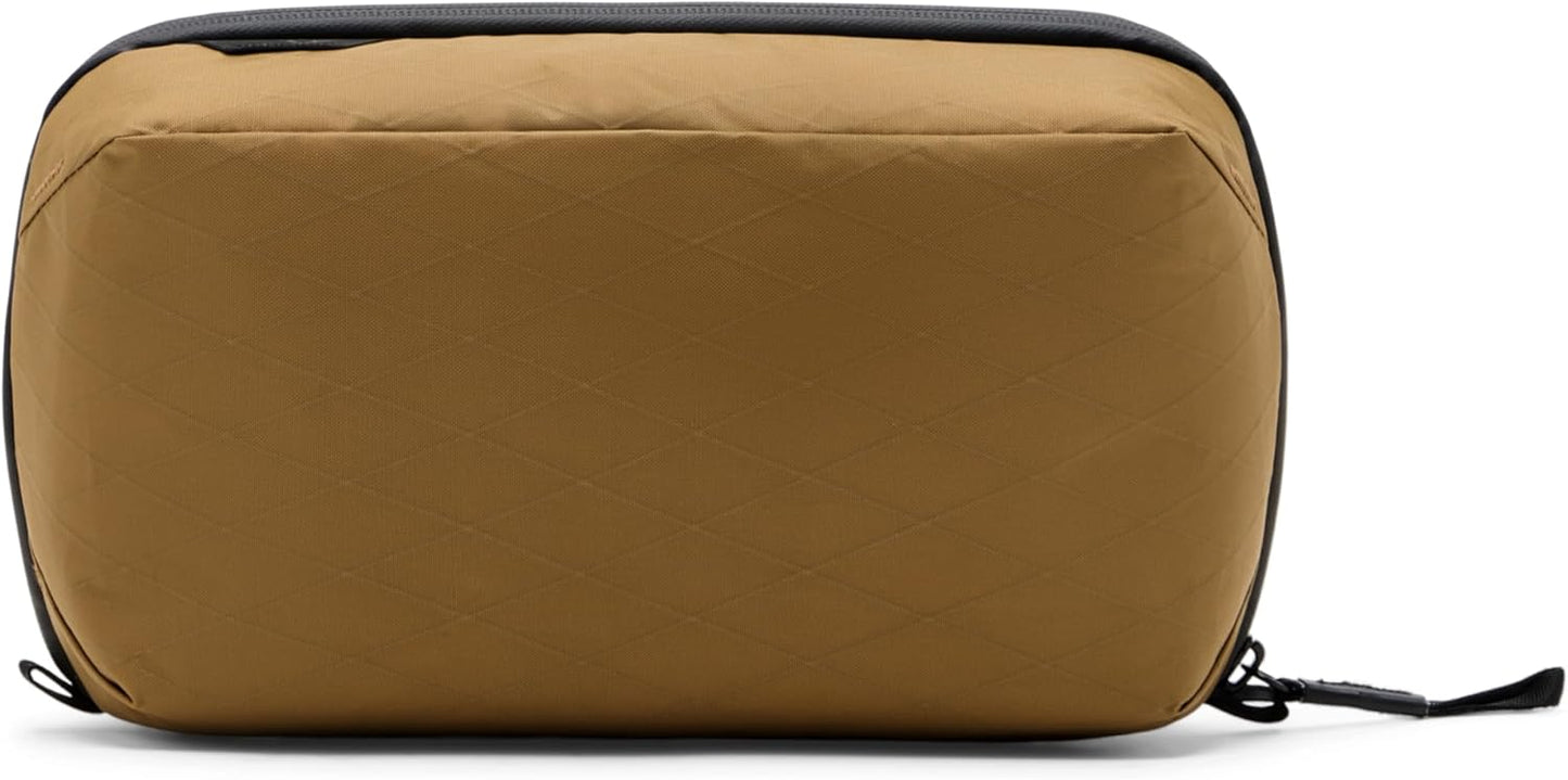 Peak Design Wash Pouch, Coyote, Ocean Edition, Travel Toiletry Bag, Upright or Hanging Dopp Kit with Pockets, Magnetic Toothbrush Pocket, Wide UltraZip Opening, Toiletry Bag for Men and Women