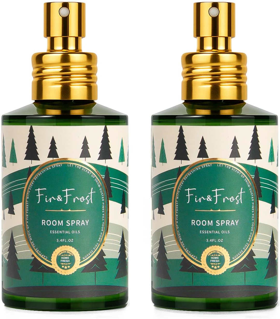Fir & Forest Room Spray 2 Pack, 3.4oz/100ml Each – Long-Lasting Air Freshener & Odor Eliminator for Home, Bathroom, Bedroom & Office, Concentrated Room Spray