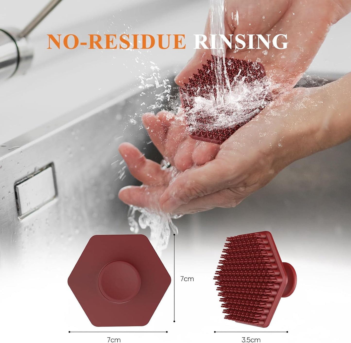 VWMYQ Silicone Face Scrubber for Men, Gentle Exfoliator Pad & Massager, Facial Cleansing Brush Silicone Face Wash Brush Removes Dead & Dry Skin (red)