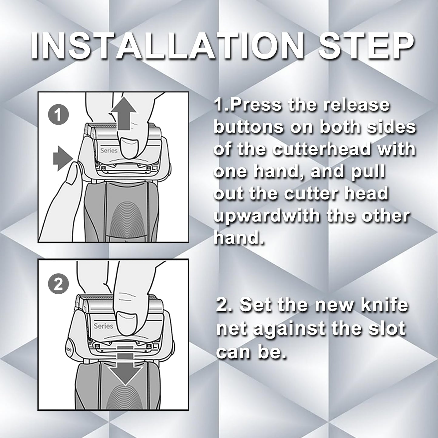 Series 7 70S Electric Shaver Replacement Head Compatible, 70S Replacement Electric Shaver Heads for Men Razor Shaving Blades Fit for Braun Series 7: 720cc, 730cc, 735s, 750cc, 760cc, 790cc, and 795cc