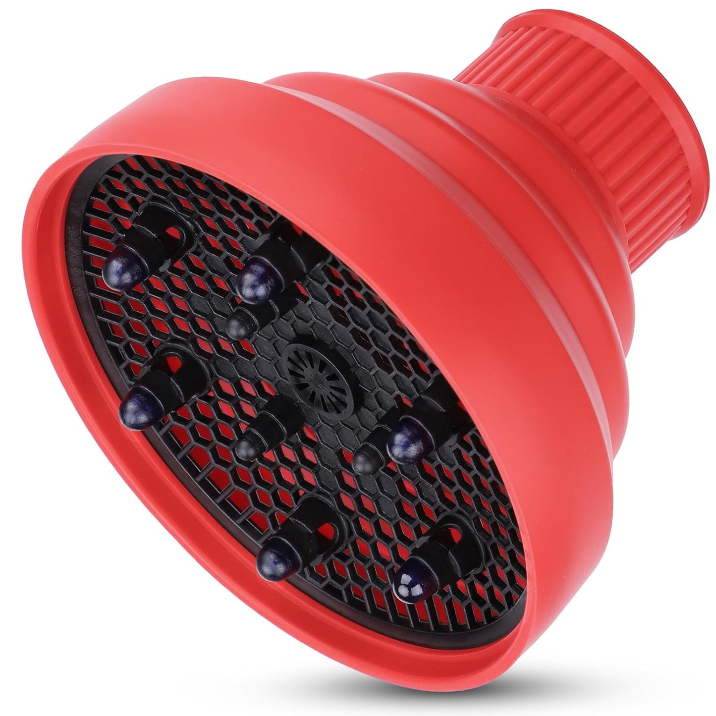 Segbeauty Collapsible Blow Dryer Diffuser, Travel Portable Hair Diffuser for Natural Curly Hair, Professional Lightweight Folding Diffuser Attachment for Dryers Nozzle 1.54 to 1.69 inches Red