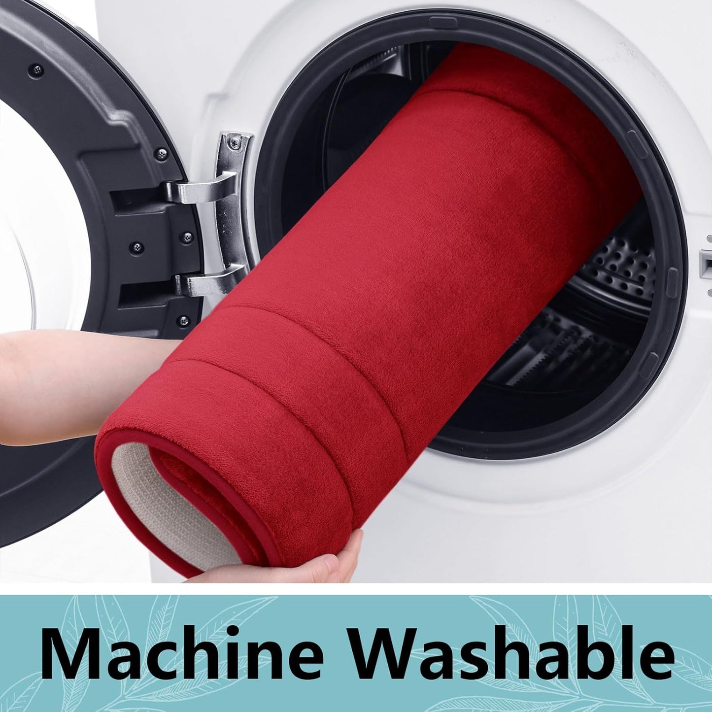 Arotive Memory Foam Bathroom Rug Mat 24x16, Ultra Soft and Absorbent Bath Mat, Machine Wash Dry, Comfortable Bath Rug Carpet for Bathroom Floor, Tub and Shower, Red