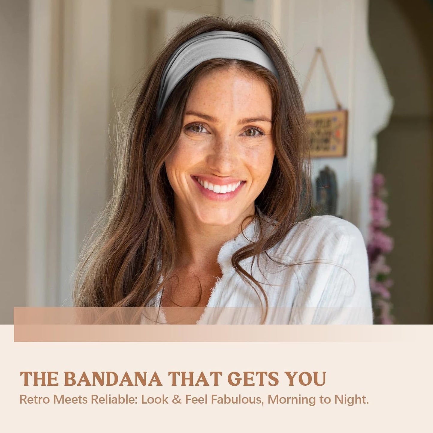 Wide Headbands for Women Knotted No Slip Head Bands Soft Turban Headband Hair Accessories Boho African Solid Color Head Wraps for Women Yoga Workout Pack of 6