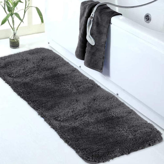 Walensee Large Bathroom Rug (24 x 72, Dark Grey) Extra Soft and Absorbent Shaggy Bath Mat Machine Washable Microfiber Non Slip Luxury Floor Mat