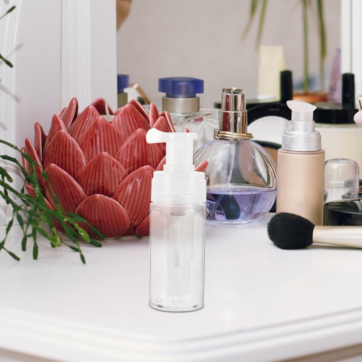 Transparent 110ml Powder Spray Bottle, Empty Powder Travel Cosmetics Blower, Refillable Hair Fiber Applicator for Hair Salon, Home, Beauty Multi-Purpose,Styling Products,Hair Sprays