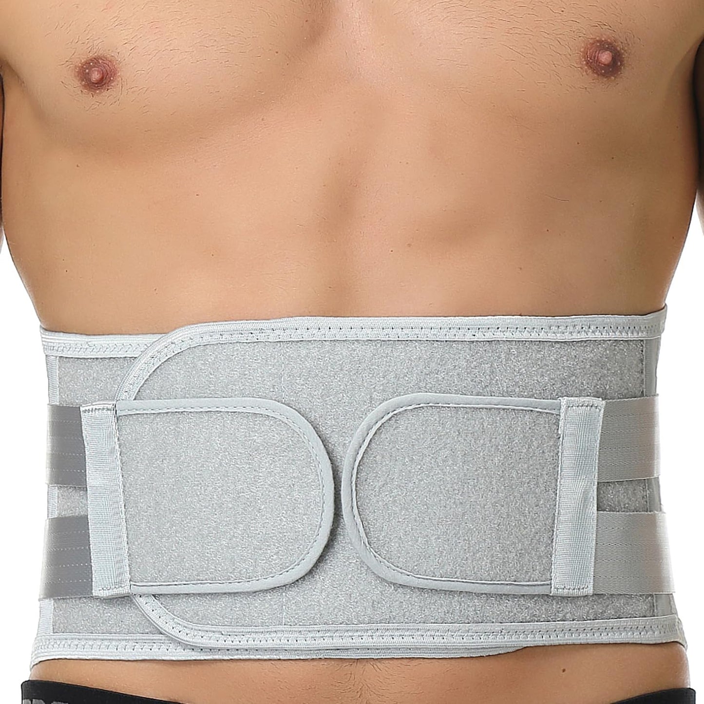 NeoTech Care Back Support Belt - Breathable & Adjustable Lower Back Brace - Double Pull Compression Straps (Grey, Size S)