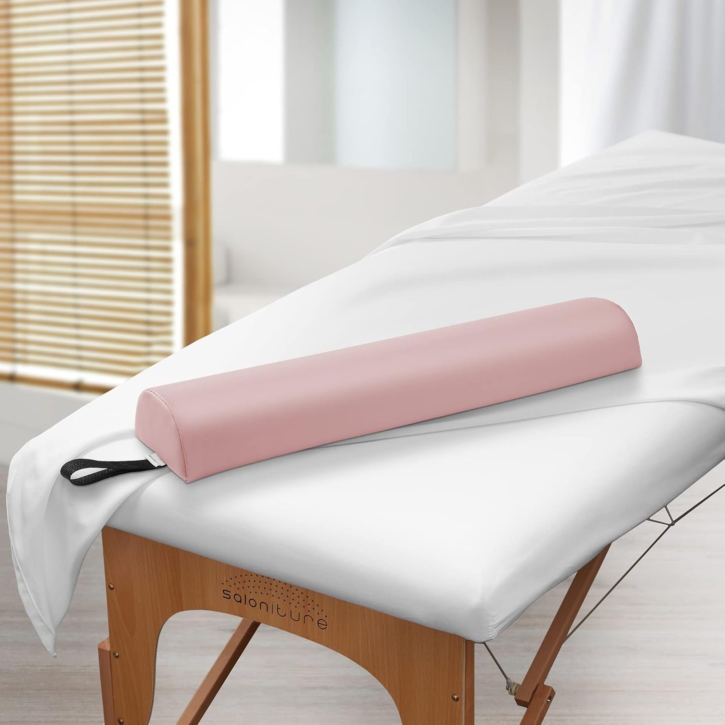 Saloniture Half Round Massage Table Bolster Pillow Pad - 26 x 6 x 3 Inch - Pink