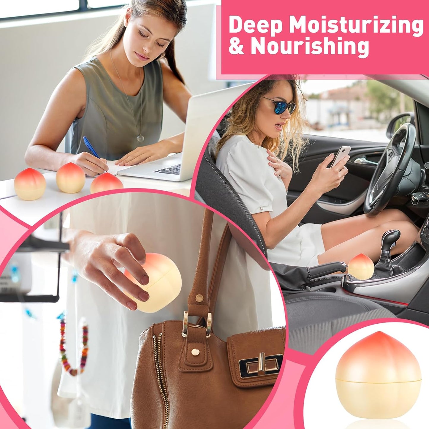 6 Pack Moisturizing Hand Cream Set, Small Gifts for Women, Bulk Hand Lotion for Dry Cracked Hands, Teacher Appreciation Gifts, Bridesmaid Gifts, Bridal Shower Gifts and Birthday Gifts, 1.06 Oz (Peach)