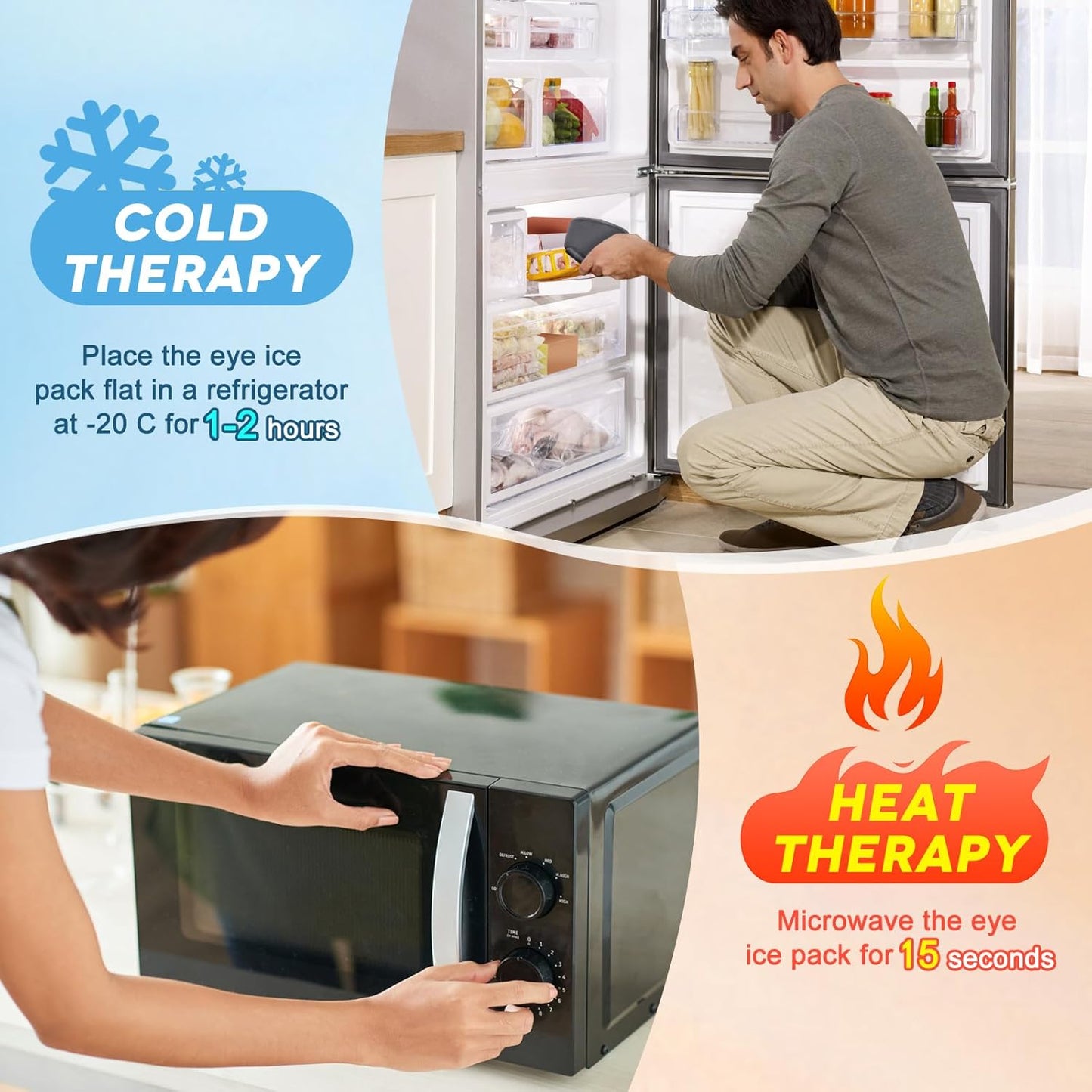 2Pack Gel Cooling Eye Mask, Reusable Cold Eye Masks for Sleep Hot&Cold Therapy Compress Ice Pads for Puffiness, Dark Circles, Dry Eyes, Headaches, Stress Relief (Pink/Grey)