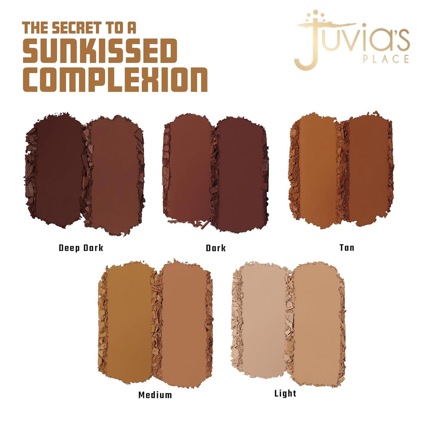 Juvia's Place Bronzed Duo Bronzer Medium - Soft Matte, Contour, Bronzer Pressed Powder, Long-Wearing & Buildable Bronzing Powder - Suitable for Medium Skin Tone