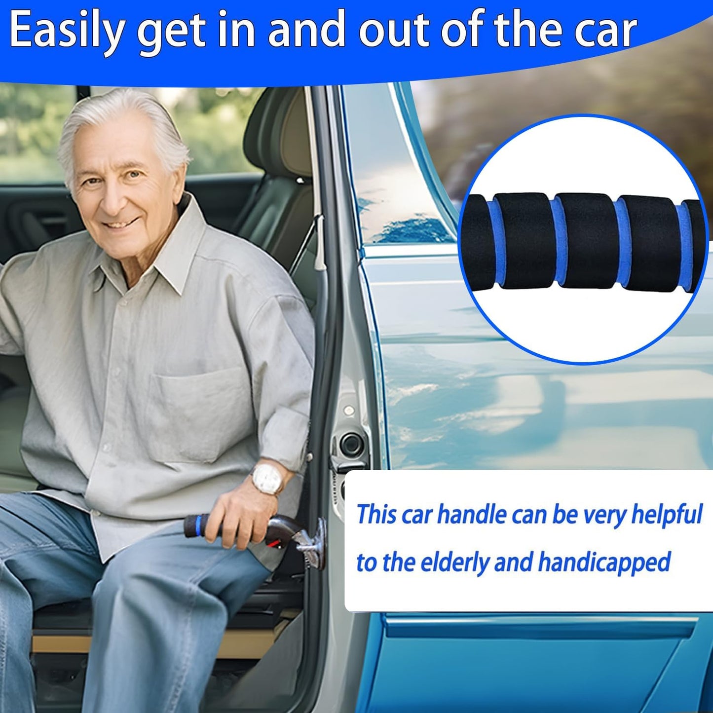 2Pack Car Door Handle for Elderly Car Handle Assist Support Multifunction for Seniors and Handicapped