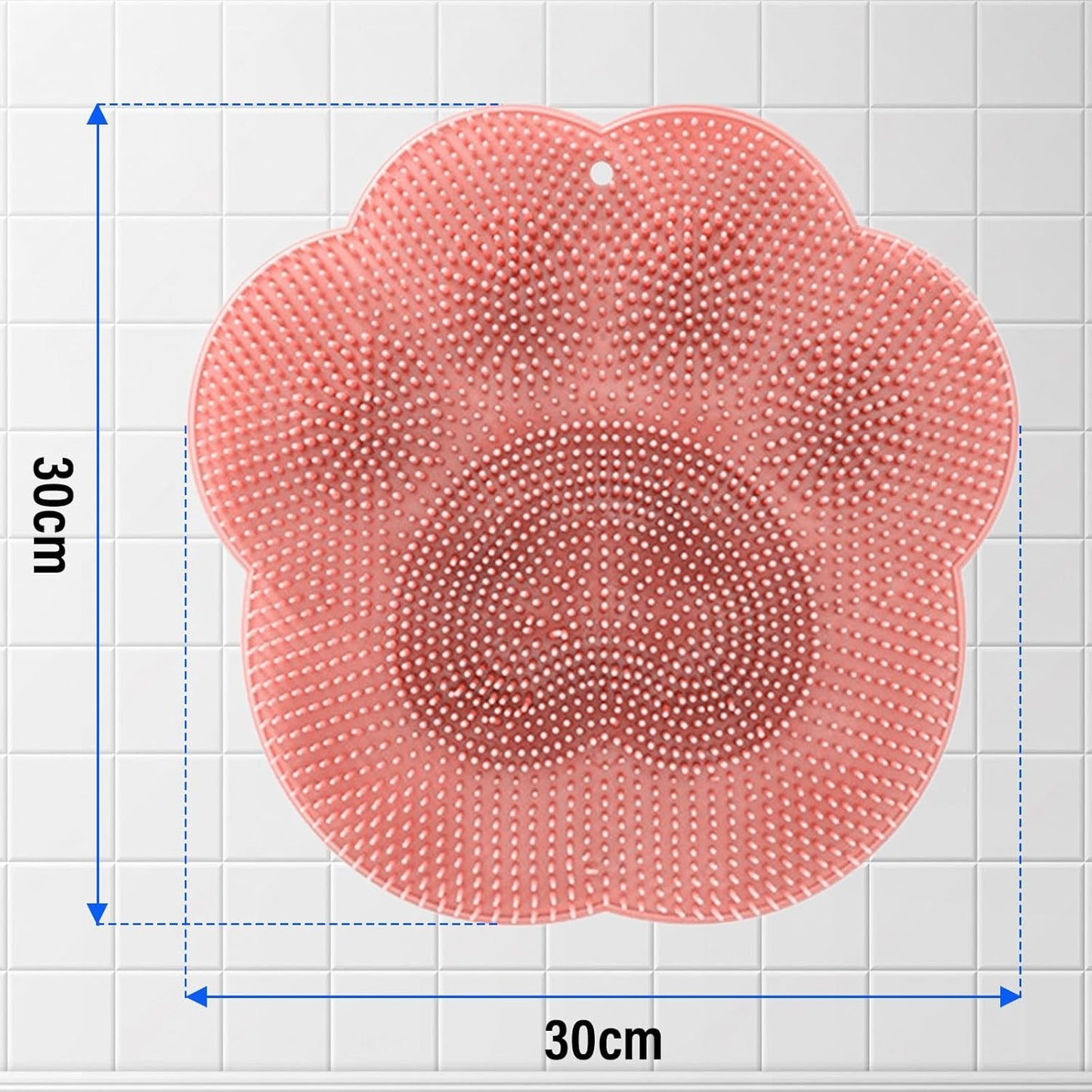 Shower Foot Scrubber Mat with Non-Slip Suction Cups,Foot Backs Cleaning Pad Back Washer Exfoliating Bath Wash Pad,Foot Scrubber in Shower Men & Women (Blue)