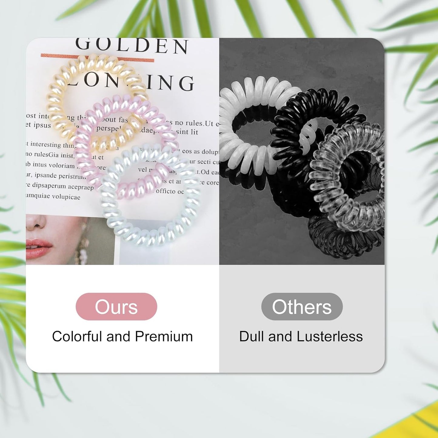 JessLab Spiral Hair Ties for Women, 10-Pack Traceless No-Damage Ponytail Holders, Coils Hair Bands for Girls, Assorted Colors