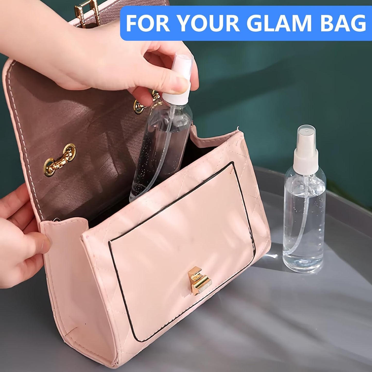 4 Pack 1 Oz (30ml) Mini Spray Bottles Clear Travel Size Spray Bottles Leak Proof with Funnels and Labels