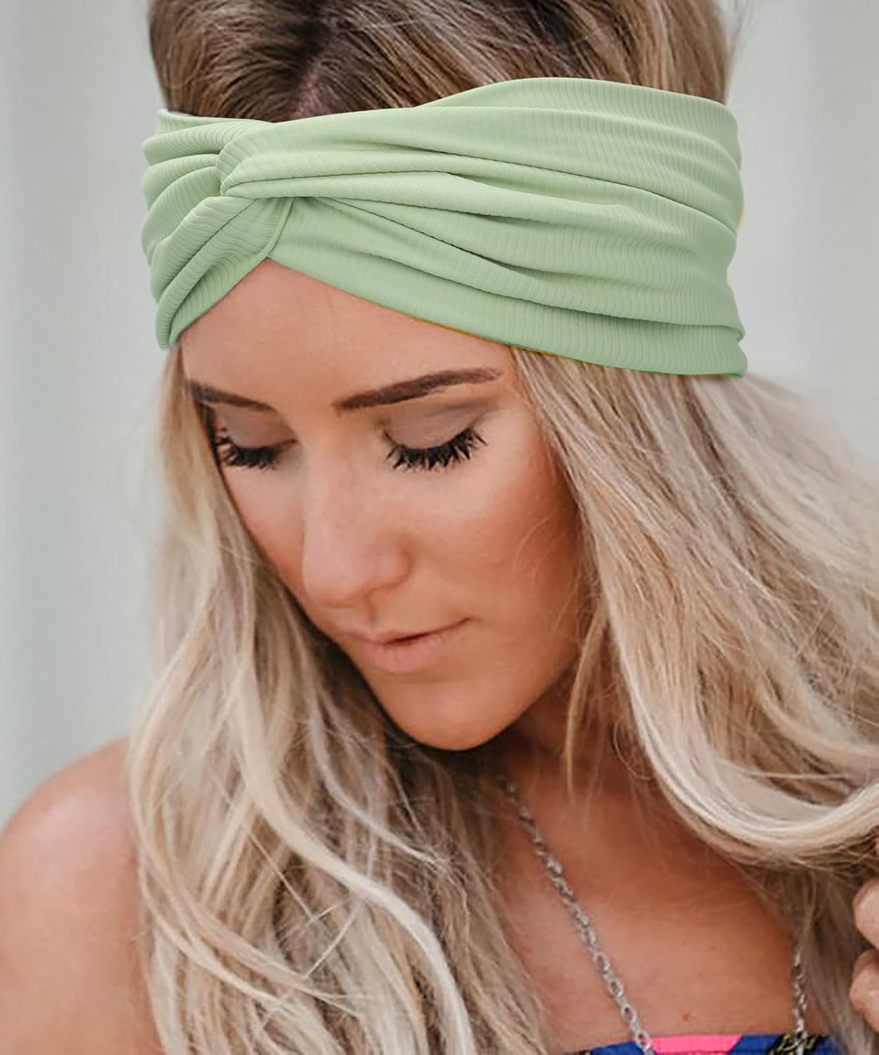 DRESHOW 4 Pack Turban Headbands for Women Wide Vintage Head Wraps Knotted Cute Hair Band Accessories