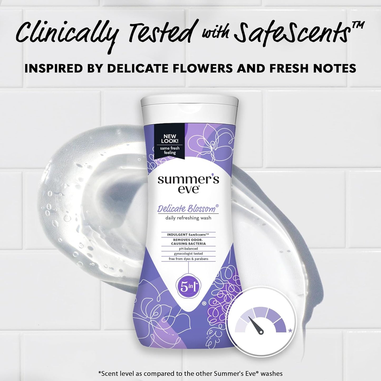 Summer's Eve Delicate Blossom Daily Refreshing All Over Feminine Body Wash, Removes Odor, Feminine Wash pH Balanced, 15 fl oz (Pack of 2)