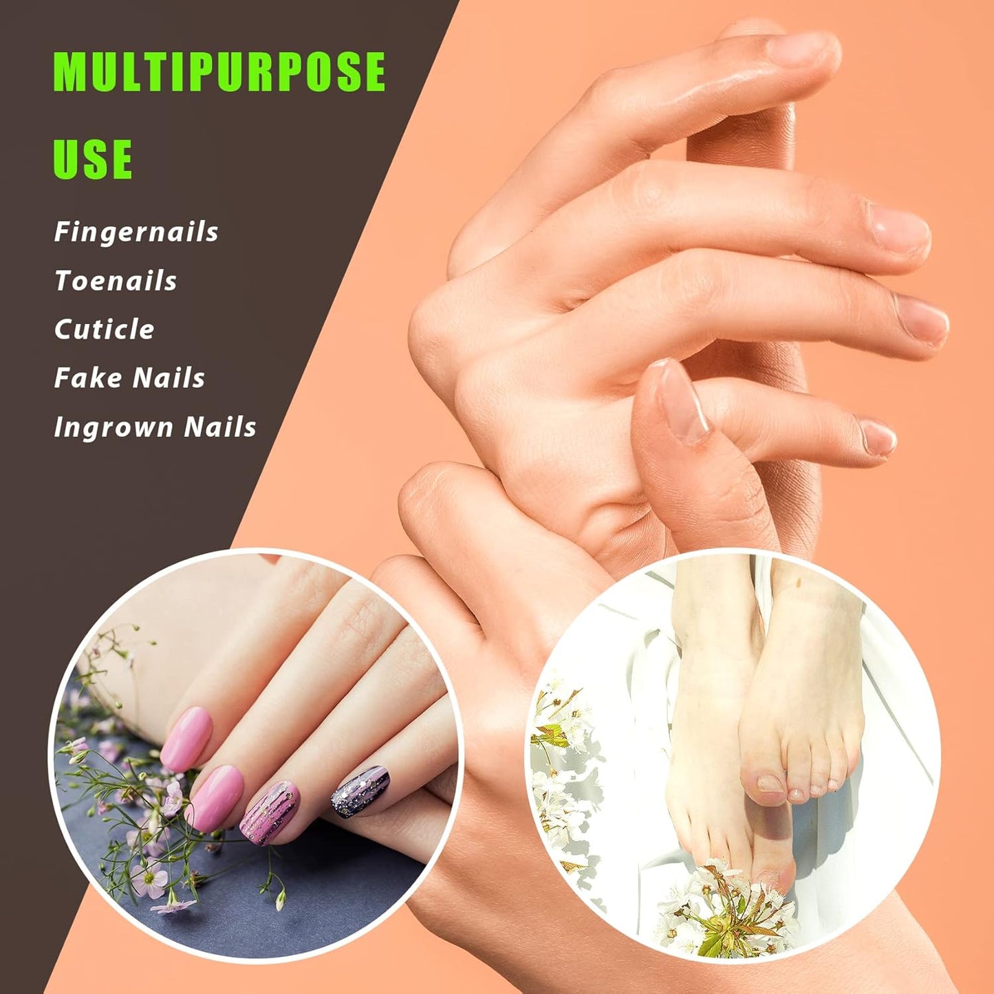 Heavy Duty Podiatrist Toenail Clippers for Thick and Ingrown Nails, Toe Nail Clippers Sets for Men Women Seniors, Stainless Steel 4PCS