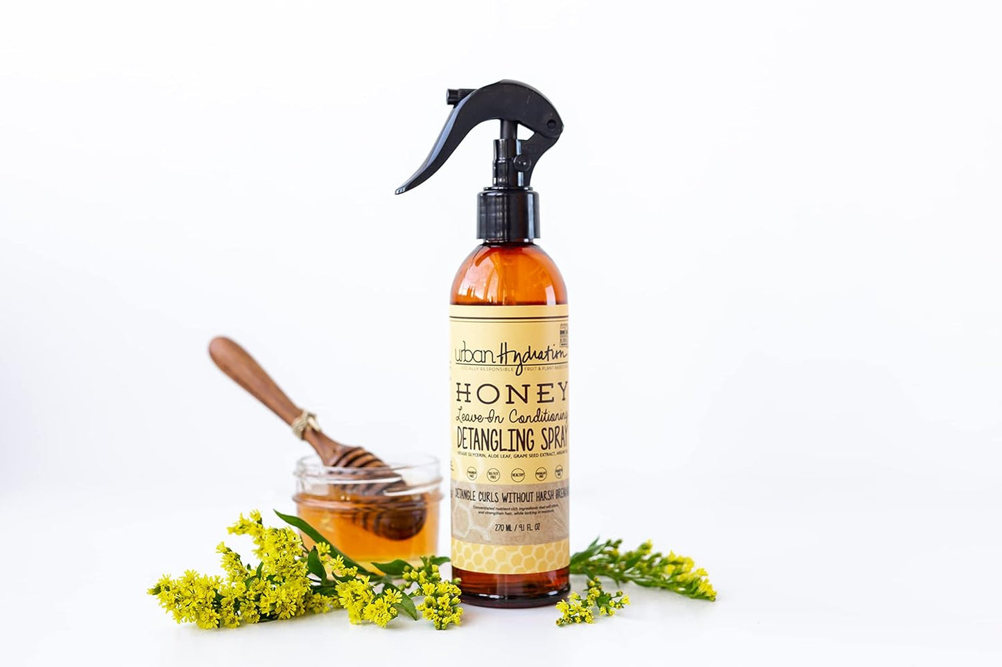 Urban Hydration Honey Health and Repair Hair Detangler | Sulfate, Paraben and Dye Free, Detangles, Prevents Breakage, Tames Frizz, and Repairs Damage for Smooth and Shiny Hair, 9.1 Fl Ounces