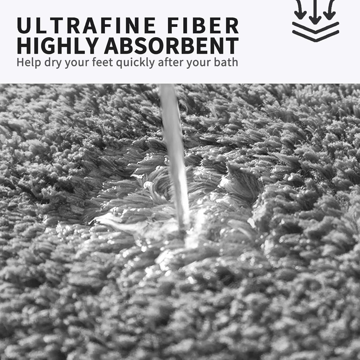 FIFU Bathroom Runner Rug 24" W x 60" L, Bath Mats for Bathroom, Bedroom & Kitchen, Non-Slip Rubber Latex Backing, Comfort & Soft Shower Bathmat & Carpet for Sink, Home & Hallways, Dark Gray