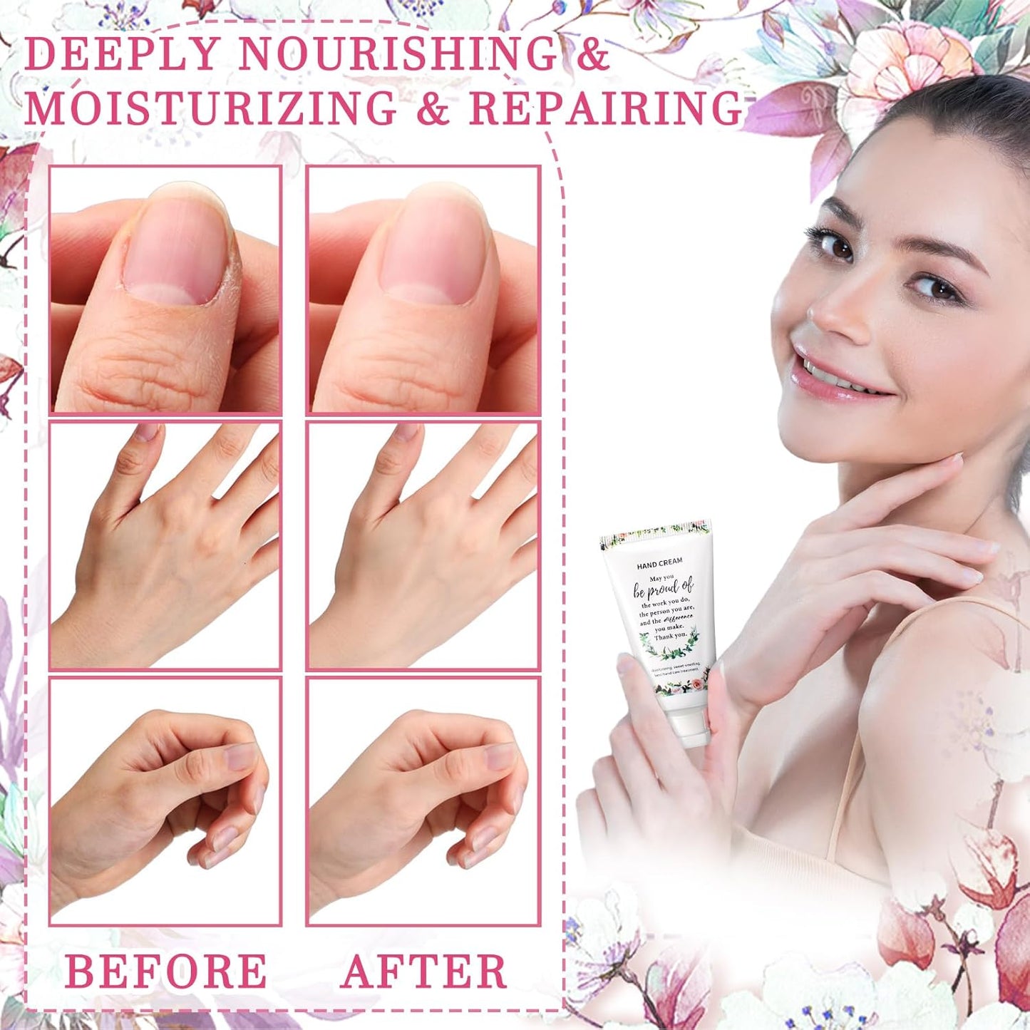 48 Sets Hand Mini Lotion Bulk Employee Appreciation Gifts Travel Size Hand Cream Bulk Inspirational Thank You Team Gifts for Birthday Christmas Teachers Coworkers Office Staff(Cute)