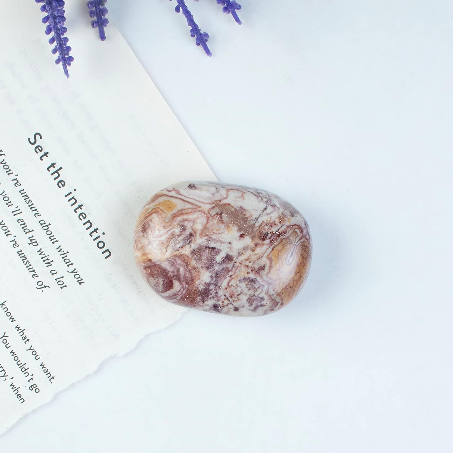 Crocon 50mm Rosetta Jasper Large Palm Stone 900+ Carats Pocket Worry Stones for Natural Chakra Balancing Reiki Healing Stones and Crystal Healing Spa Energy Crystals Gifts for Women