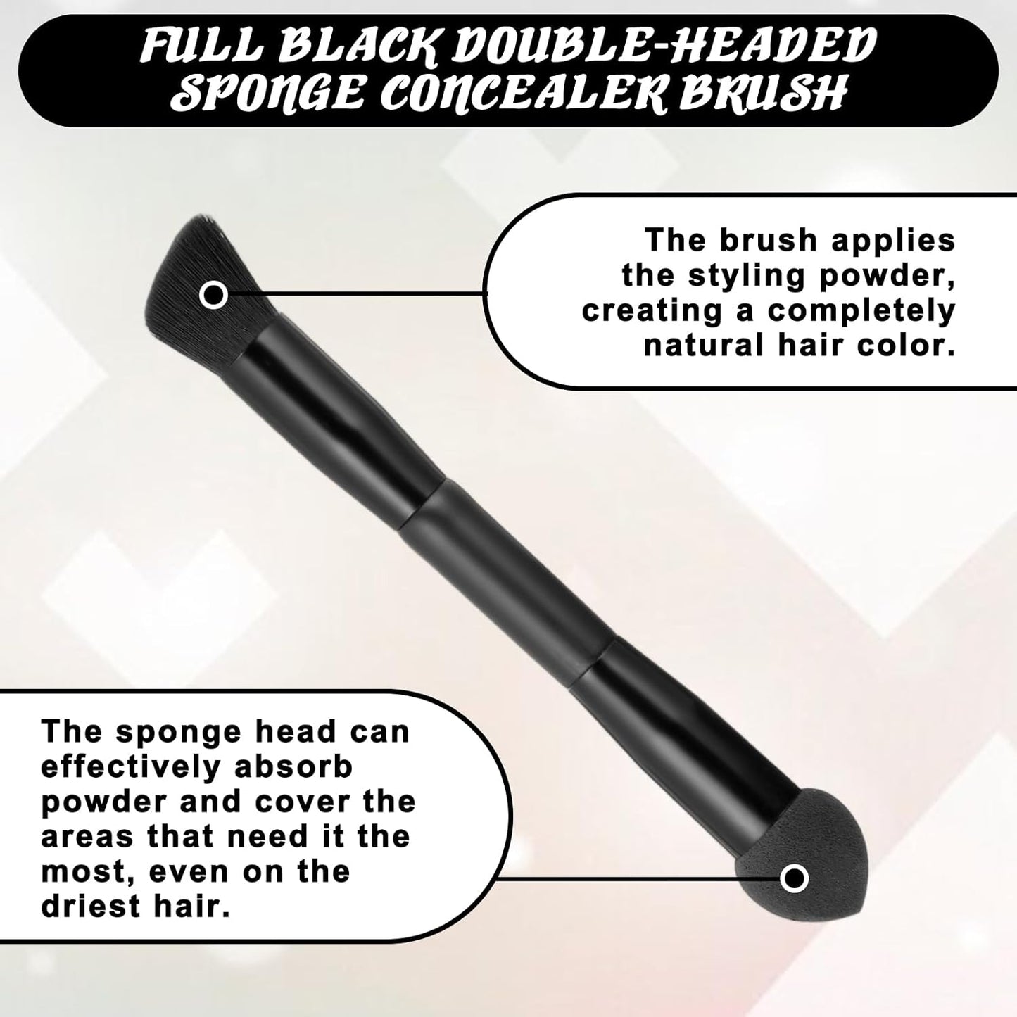 2pcs Dual Ended Hairline Brushes Precision Hairline Powder Brush With Sponge Tip Root Concealer Brushes Set with Soft Bristles for Seamless Blending Hair Contour Brush Root Touch Up