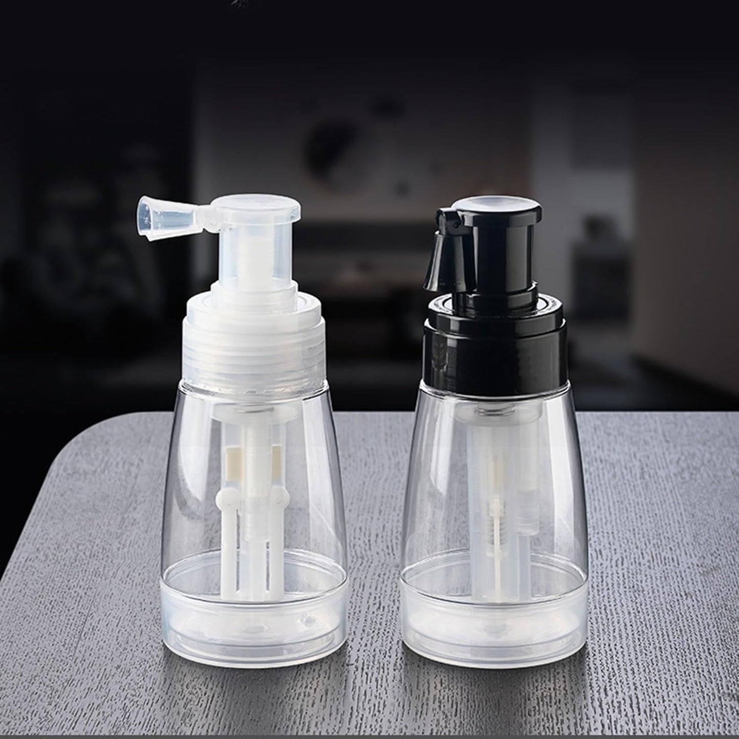 Aethland Powder Spray Bottle for Dry Shampoo, 2pcs Talc and Powder Applying Bottle, Refillable Hair Fiber Applicator for Hair Salon, Cleaning, Plants, Misting & Skin Care (180ml+180ml)