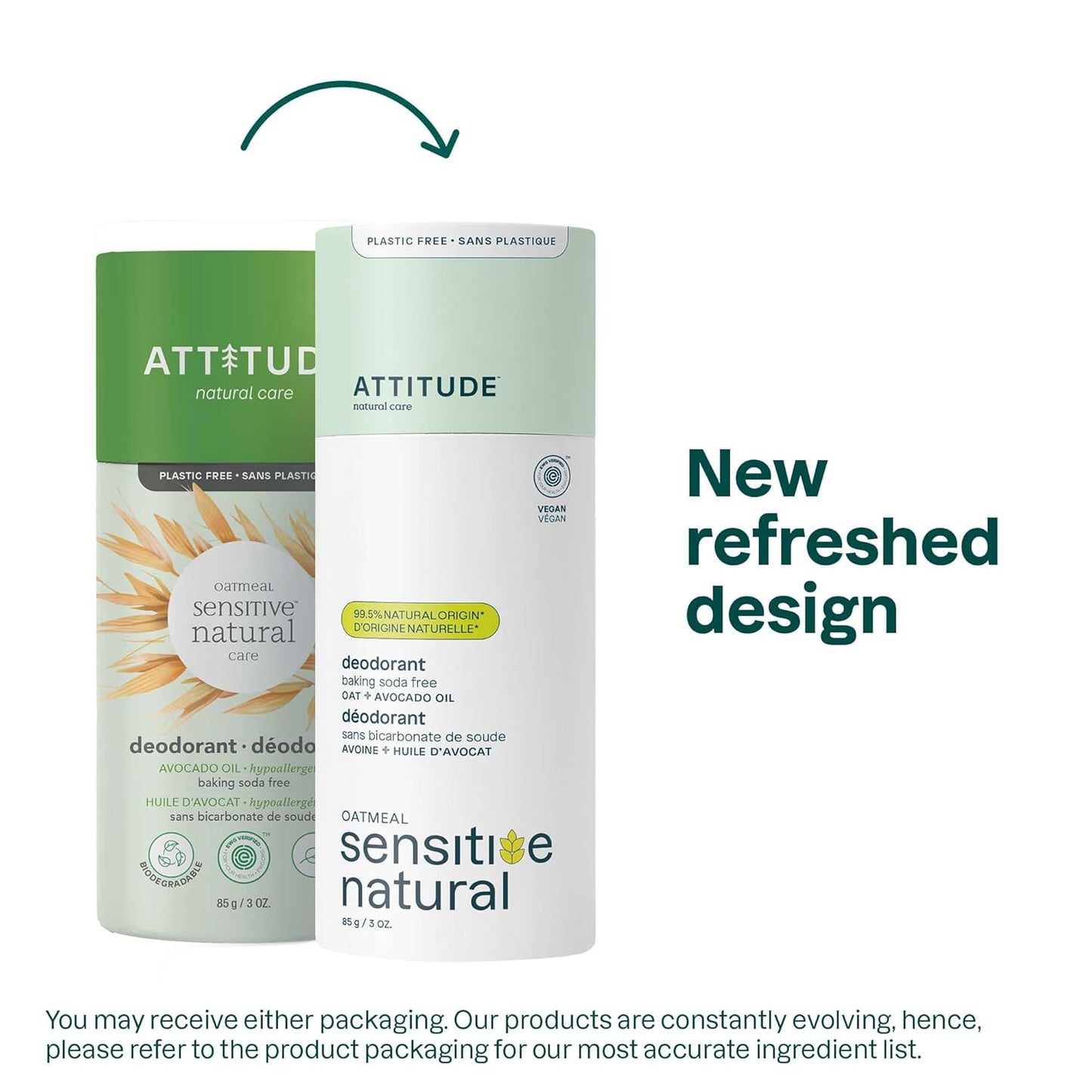 Attitude Sensitive Skin Deodorant Stick, Avocado Oil, Aluminum Free, Vegan, Parabens Free, 3 Ounces (Pack Of 1)