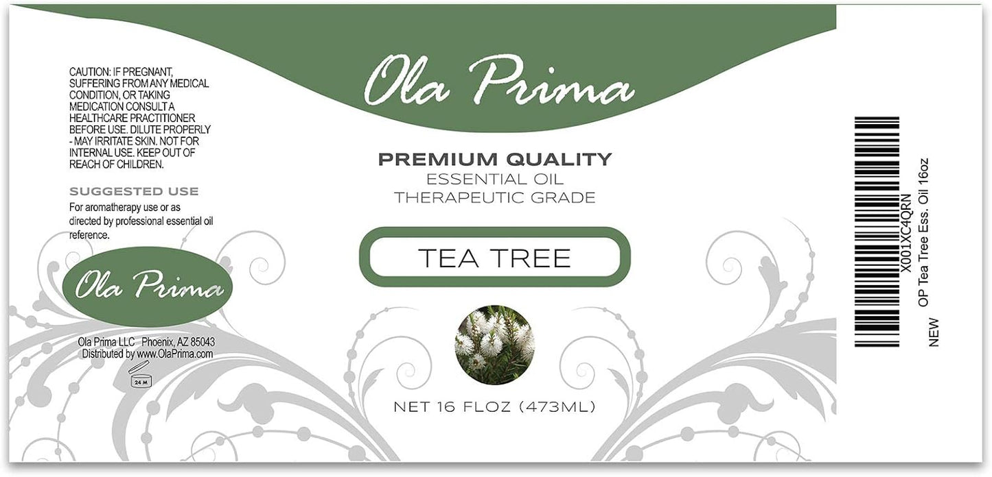 Ola Prima 16oz Tea Tree Essential Oil – Therapeutic Grade Bulk for Soap and Candle Making - Tea Tree Oil