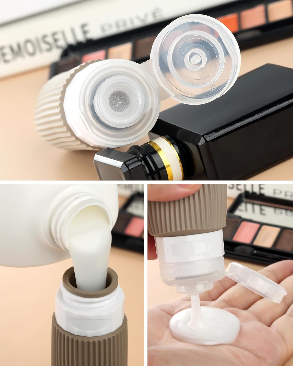 Travel Bottles 8 Pack, TSA Approved 3 oz Travel Toiletries Containers with Clear Bag, Leak Proof Silicone Squeezable Essentials Jars