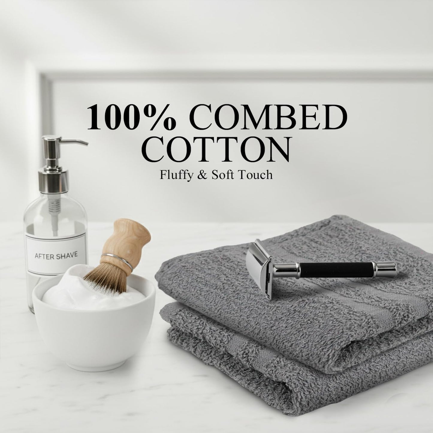 24 Pack Dark Grey Hand Towel 100% Cotton Spa Towel – 16x27 inches Highly Absorbable Facial Towels Gym, Hair Towel and Face Towel Bulk Small Towels (Not Bleach Proof)