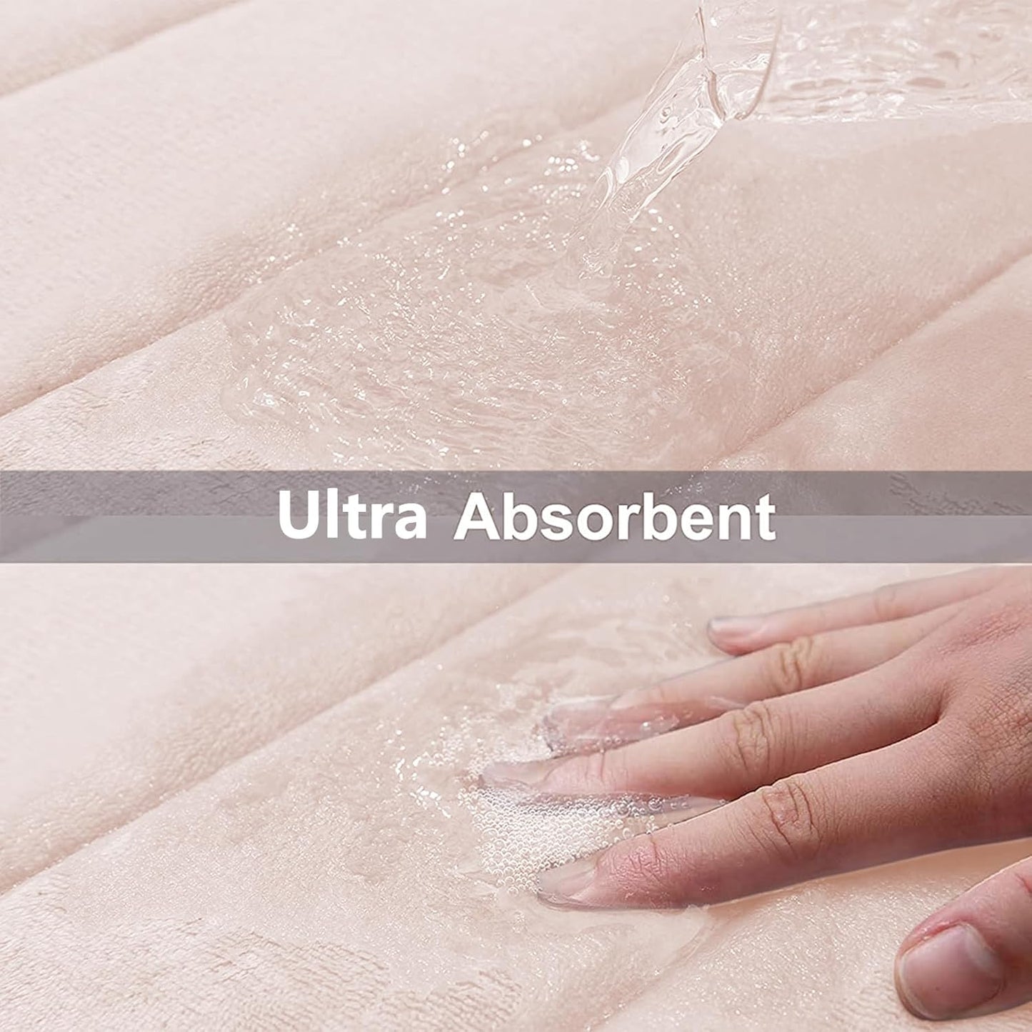 Buganda Memory Foam Bath Mat, 60" x 24", Ultra Soft and Non-Slip Bathroom Rugs, Water Absorbent and Machine Washable Bath Rug Runner for Bathroom, Shower, and Tub, Pink