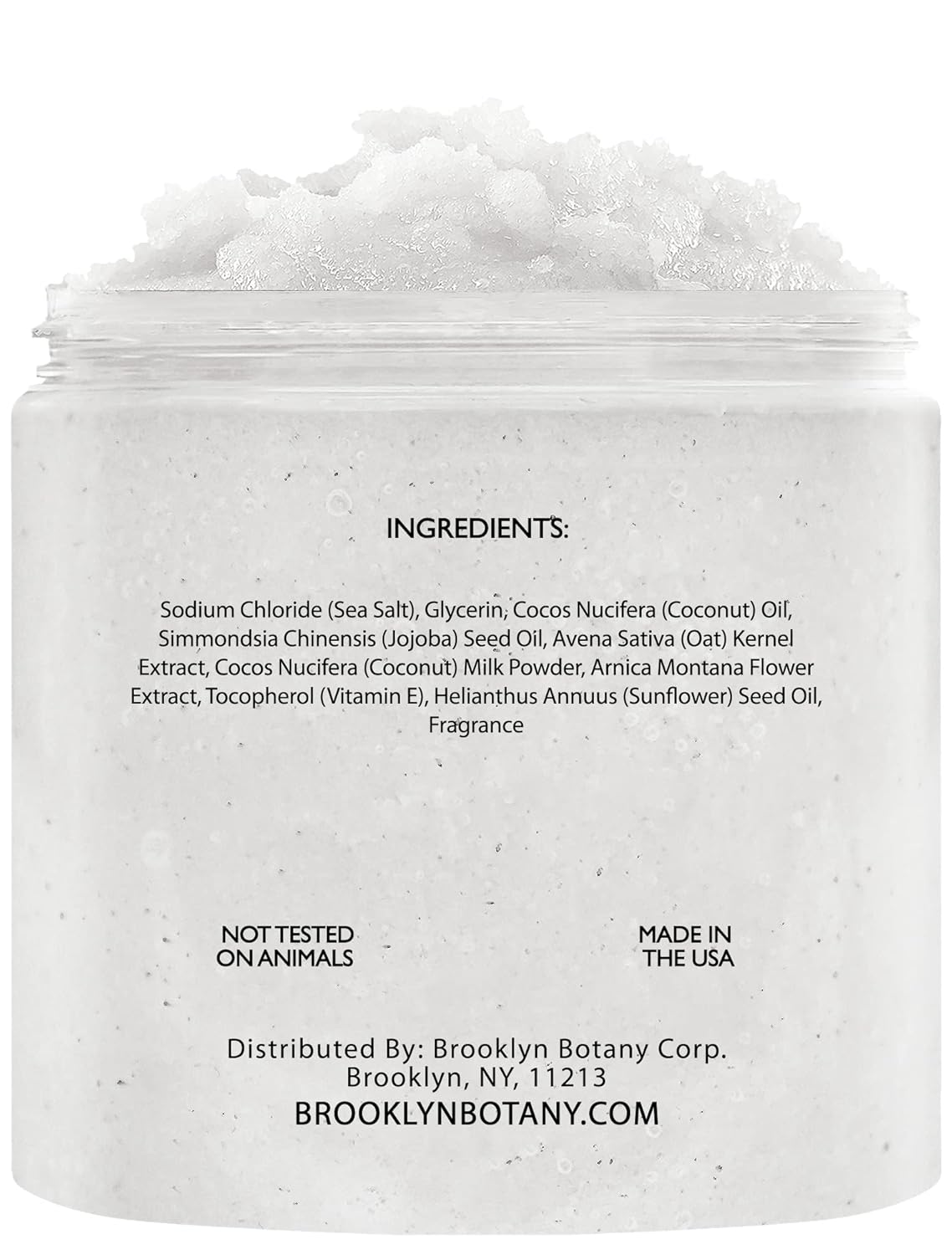Brooklyn Botany Coconut Milk Body Scrub - Moisturizing and Exfoliating Body, Face, Hand, Foot Scrub - Fights Stretch Marks, Fine Lines, Wrinkles - Great Gifts for Women & Men - 10 oz