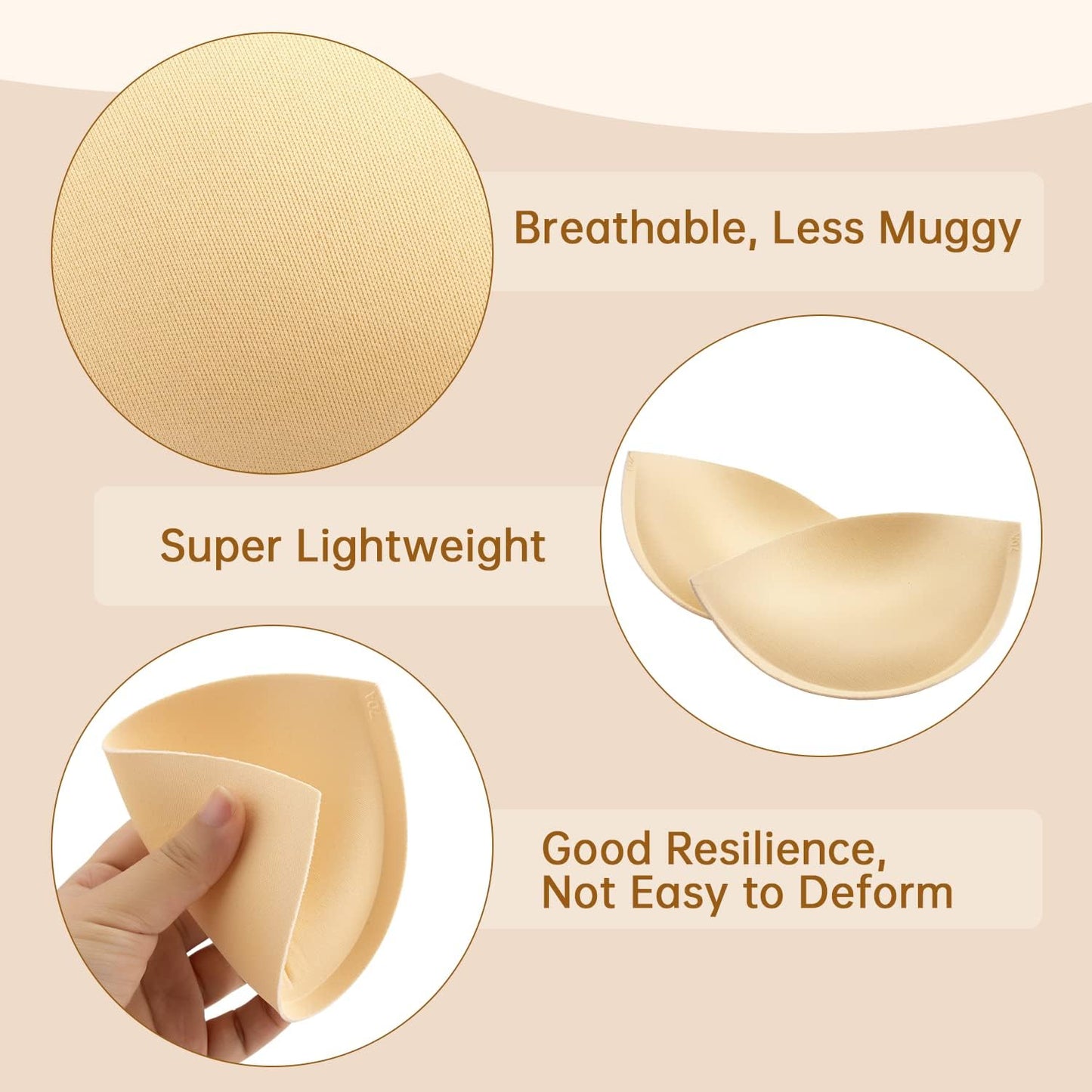 Women's Push Up Bra Pads Inserts 2 Pairs Breast Enhancer Cups Add 1-2 Cup Sizes Instantly A/B, C Cup Available