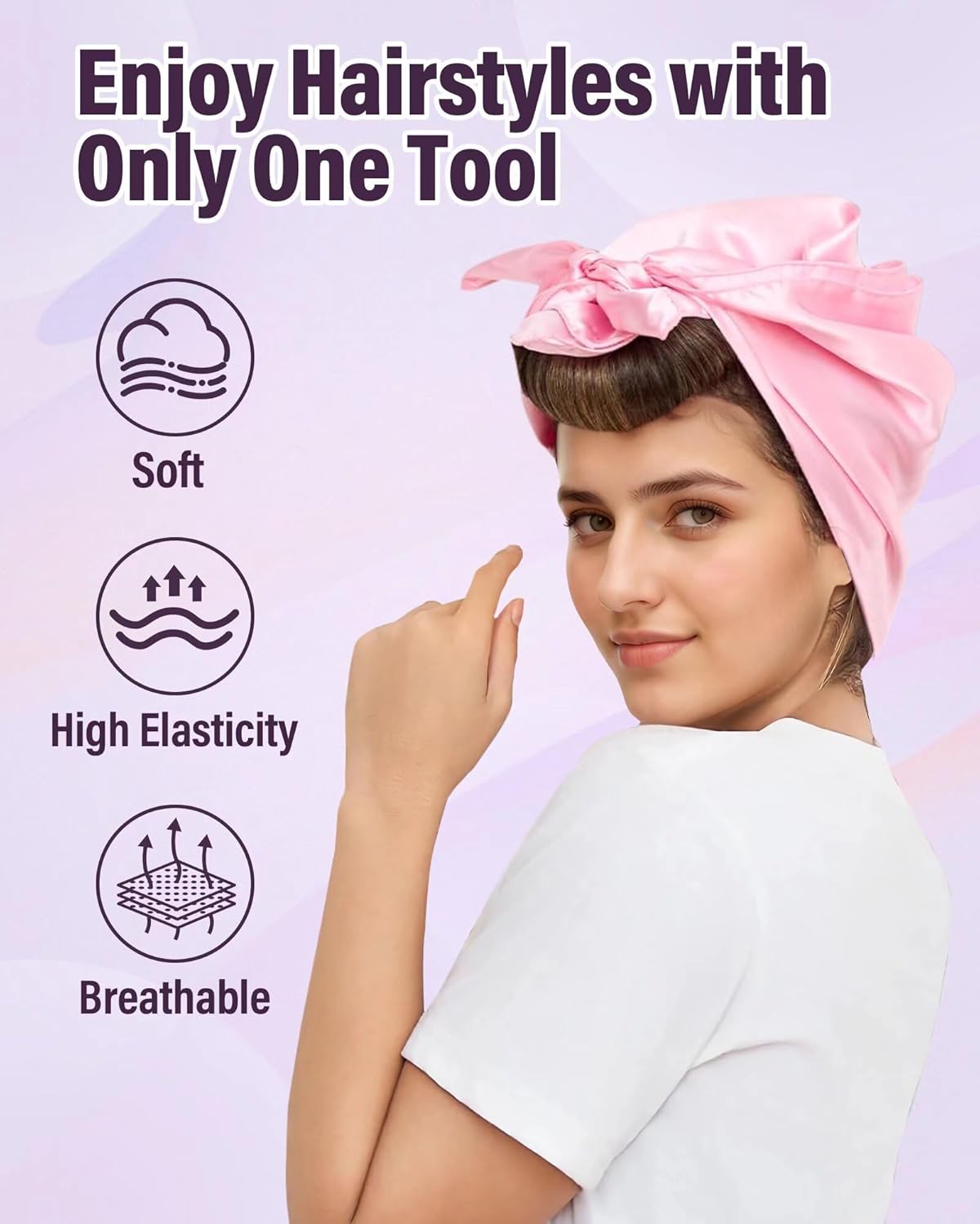 Heatless Hair Curler Overnight Curls-3 Pcs No Heat Curling Blowout Rod to Sleep In,Hair Rollers with Satin Scarf