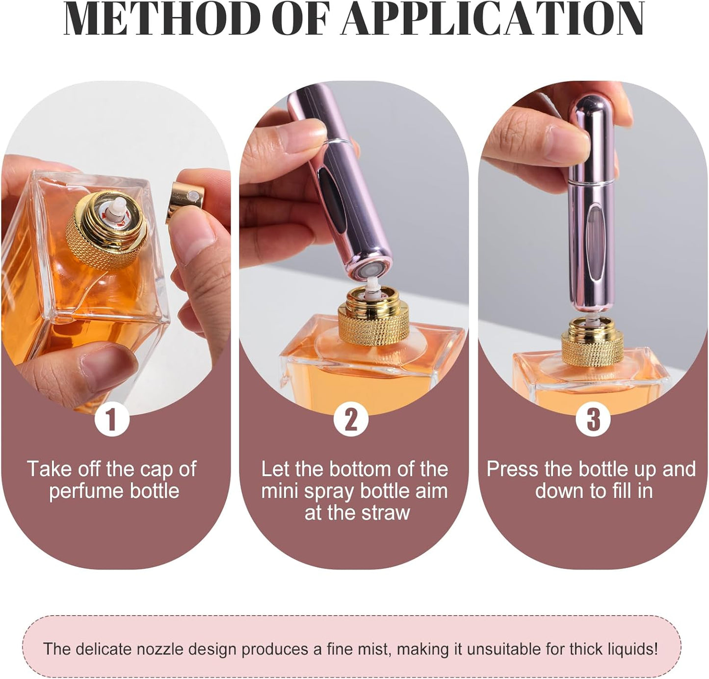 JPNK 5PCS Portable Mini Refillable Perfume Atomizer Bottle, Travel Size Spray Refillable Refill Bottle with bag