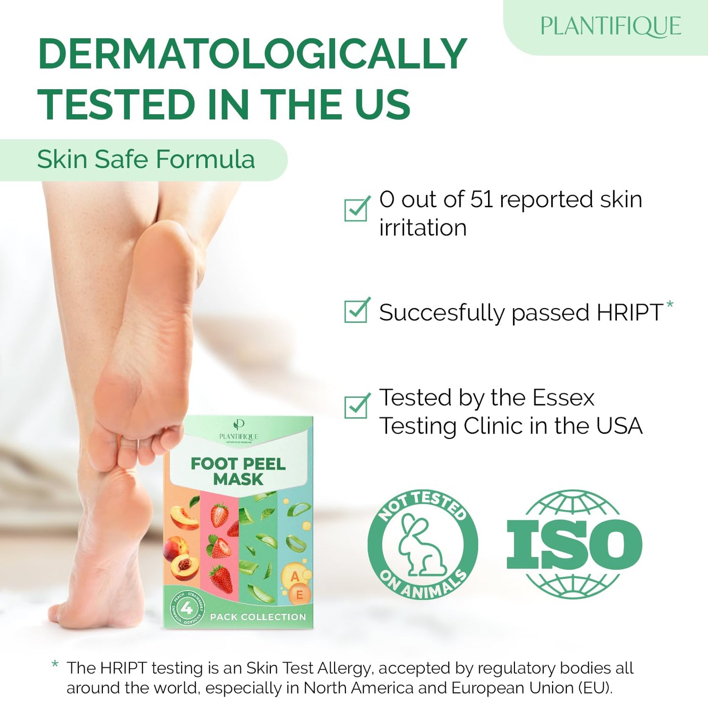 PLANTIFIQUE Foot Peeling Mask 4 Pack | Dermatologically Tested Repairs Heels & Removes Dry Dead Skin for Baby Soft Feet | Exfoliating Foot Peel Mask for Dry Cracked Feet