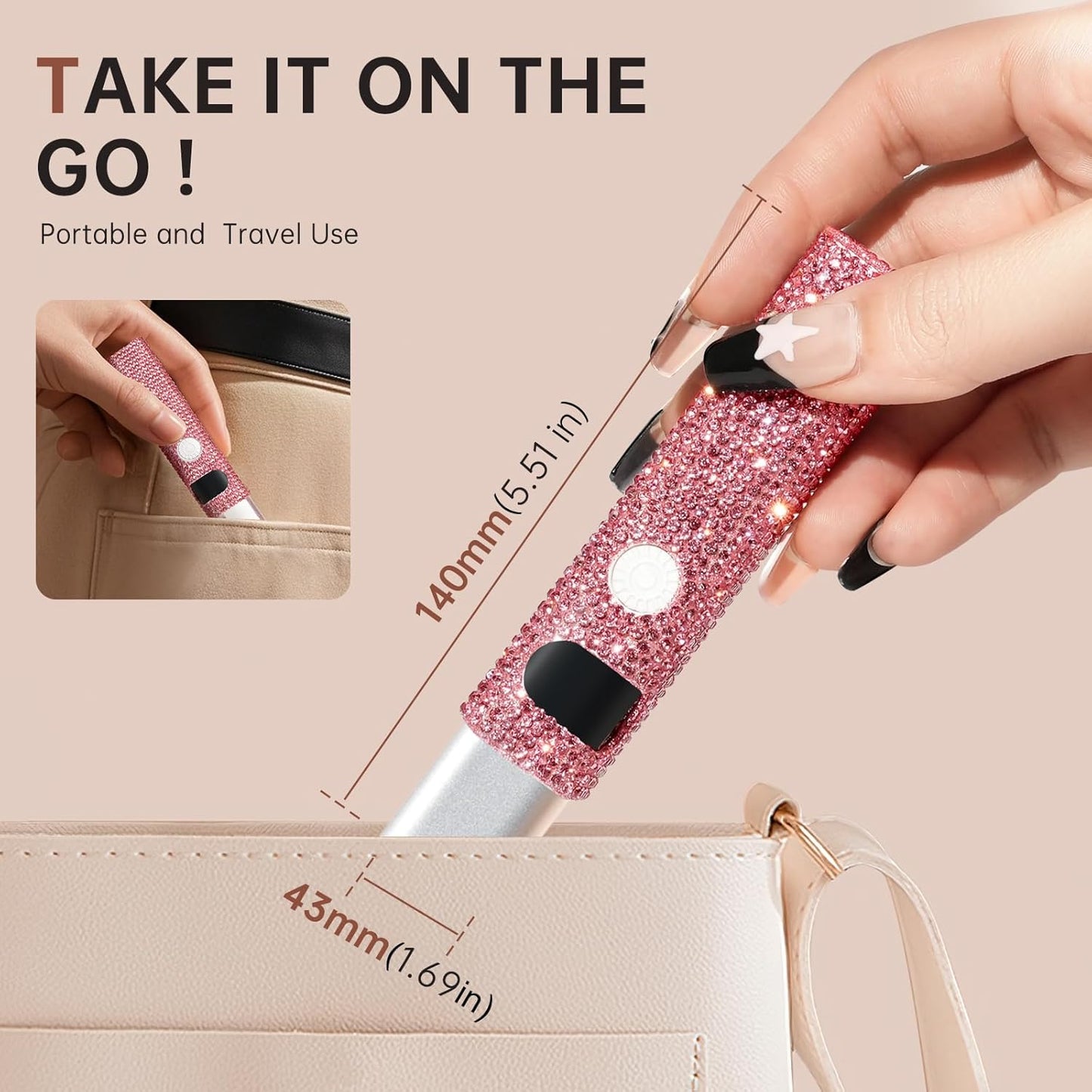 Handheld UV Light for Gel Nails,Mini LED Cordless Nail Lamp for Gel Nail Polish,Portable Flash Cure Lamp,Rechargeable USB Nail Dryer with LCD Display Fast Curing Home DIY
