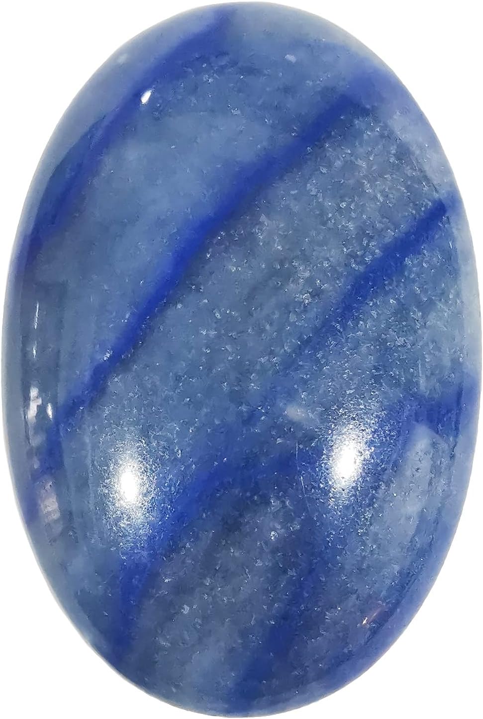 Natural Blue Aventurine Oval Polished Worry Stones, Healing Crystal Indoor Fountain Stones Massage Energy Anxiety Relief Items