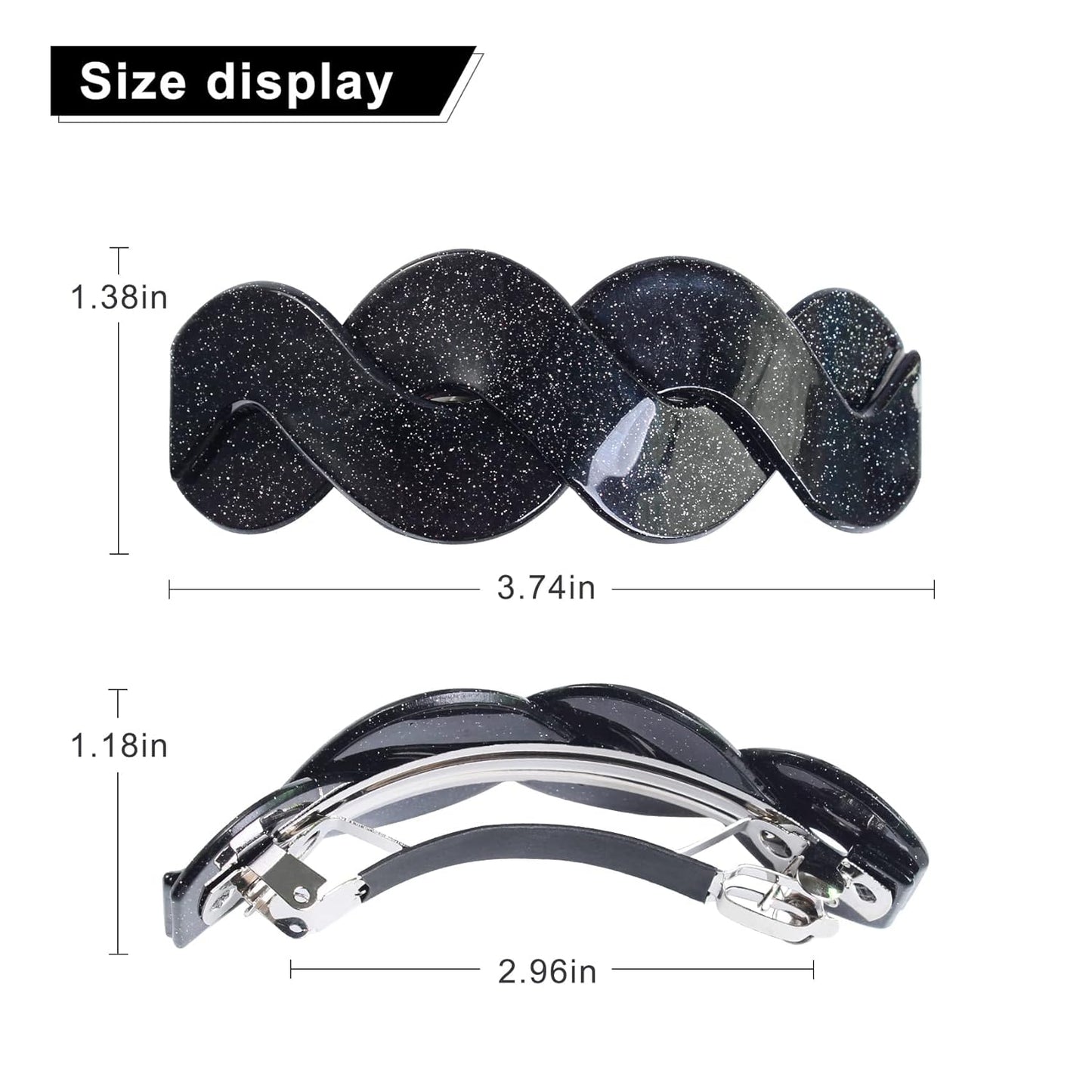 Large Hair Barrettes for Women Beautiful Lines Simple Retro Classic Snap French Hair Clips Fashion Hair Accessories for Women Thick Hair 3 Pcs