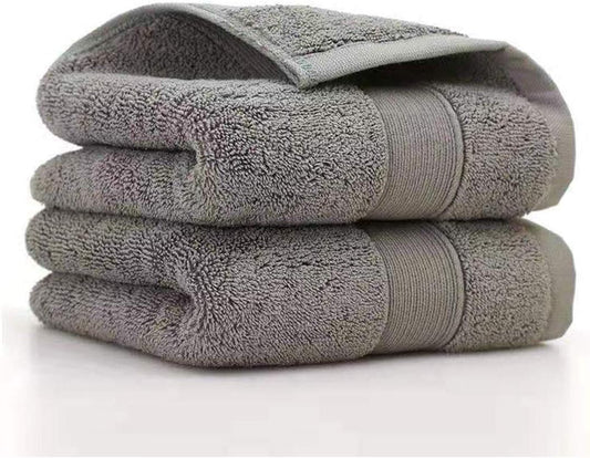 2 Pack Hand Towels for Bathroom (14 x 30 Inch)-100% Cotton Hand Towel, Highly Absorbent and Quick Dry Face Washcloth, Home Soft Premium Towel for Hotel, Bath, Kitchen and Spa(Gray)