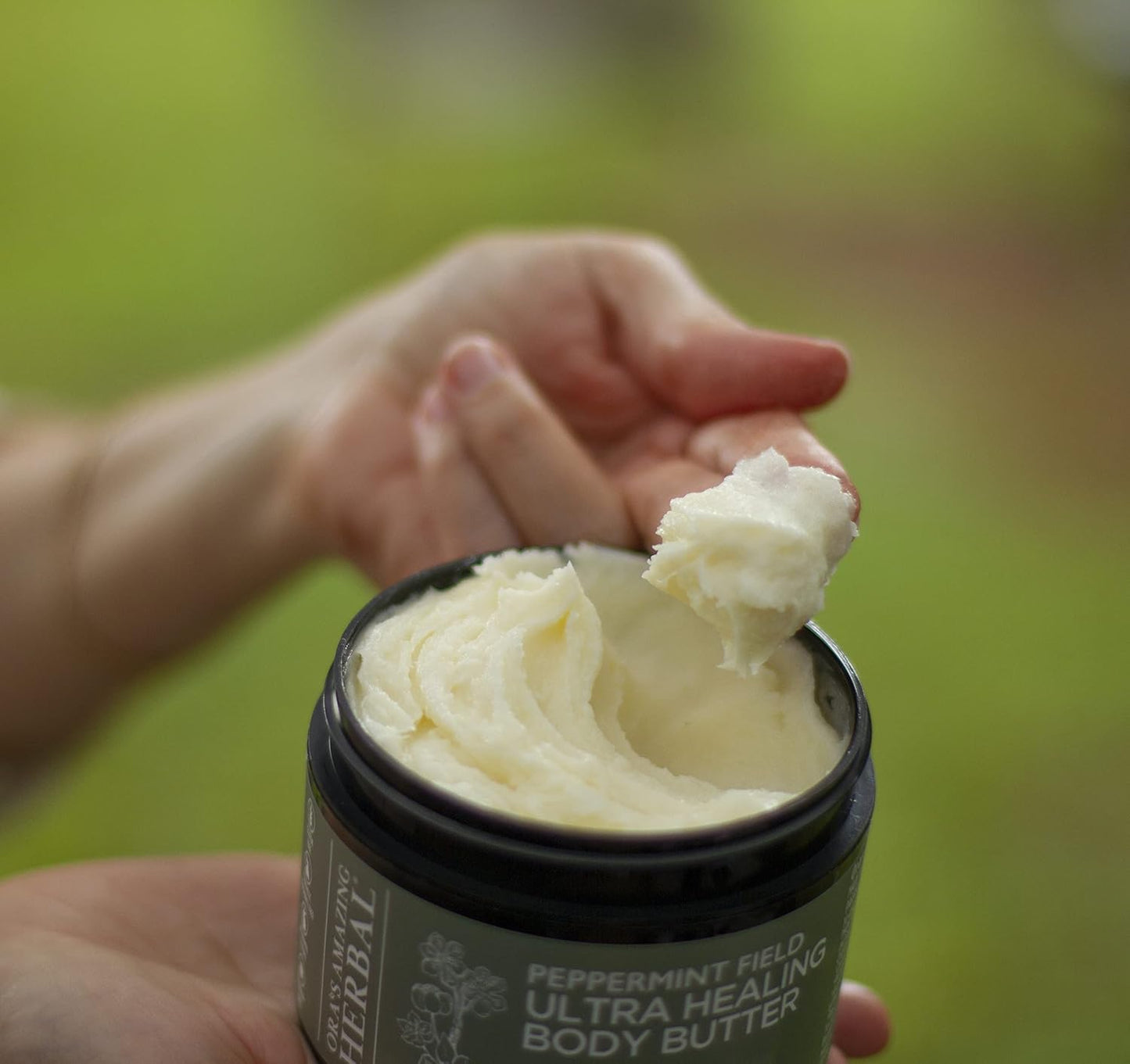Ultra Healing Body Butter, Intensive Moisturizer For Dry Skin, Spearmint & Bergamot Essential Oil, Ora’s Amazing Herbal, 8 oz, Peppermint Field Scent
