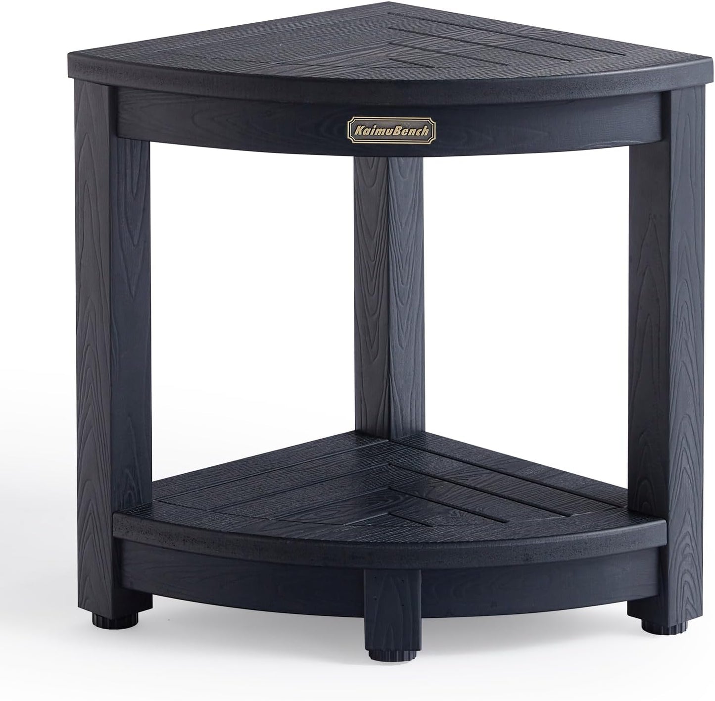 Shower Bench for Inside Shower, Poly Lumber Corner Shower Stool, Plastic Bathroom Bench Seat for Shaving Legs, Shower Chair Seat, Shower Foot Rest with Adjustable Feet, Non-Slip, Black